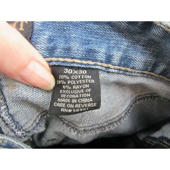 Baileys Pt Black Mens Straight Blue Jeans Distressed Size 30x30 - Picture 5 of 9